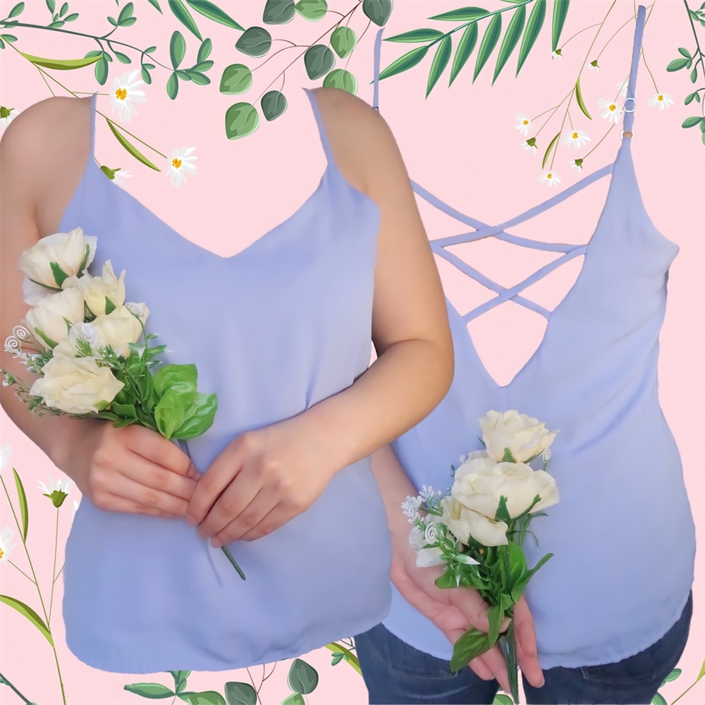 Lilac Blue Camisole w/ Cut-out Back detail | F21